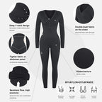 Tia Ribbed Waist Control Jumpsuit