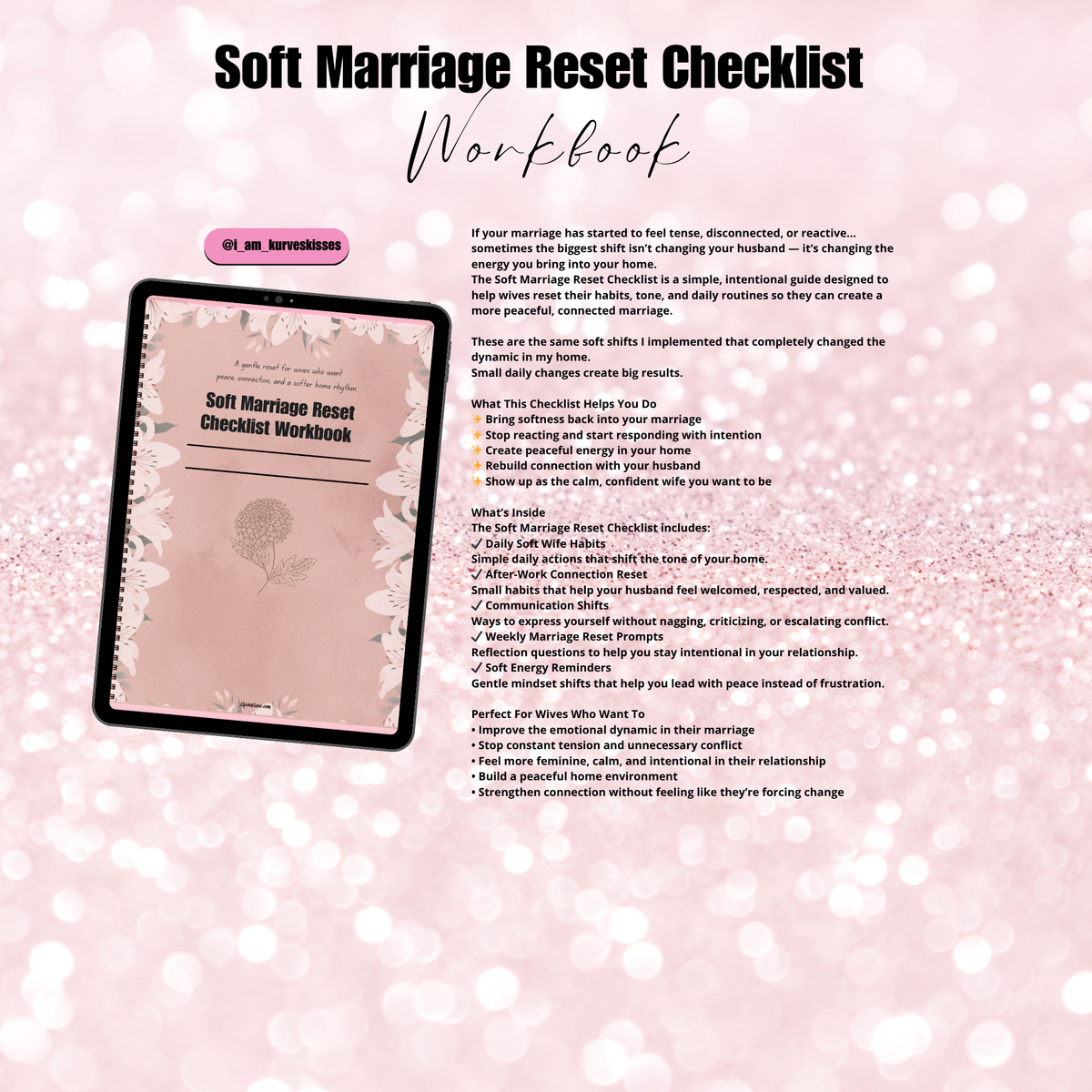 The Soft Marriage Reset Checklist | GoodNotes, Notability (iPad & Tablet) | Soft Marriage Workbook, Lifestyle Checklist | Daily weekly